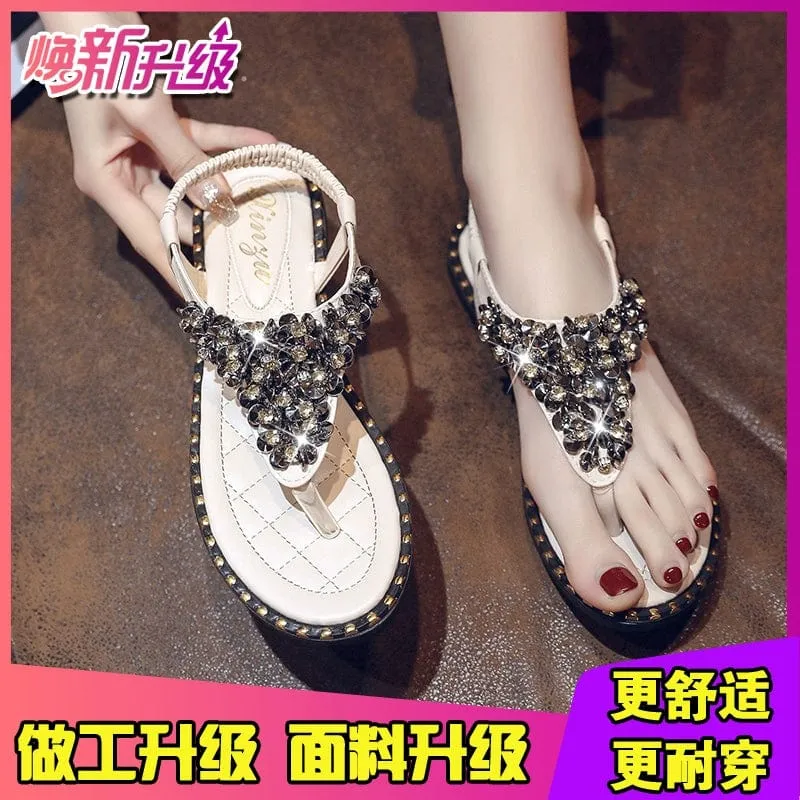 Spring Fashion Flip-Toe Rhinestone Ins Fashionable Sandals