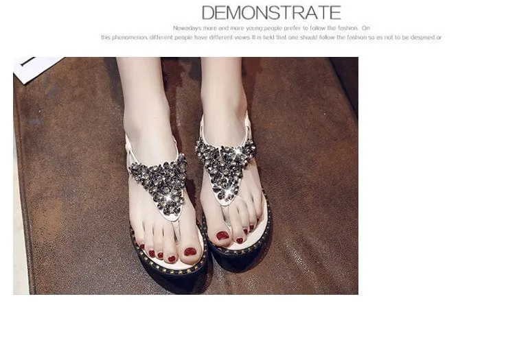 Spring Fashion Flip-Toe Rhinestone Ins Fashionable Sandals
