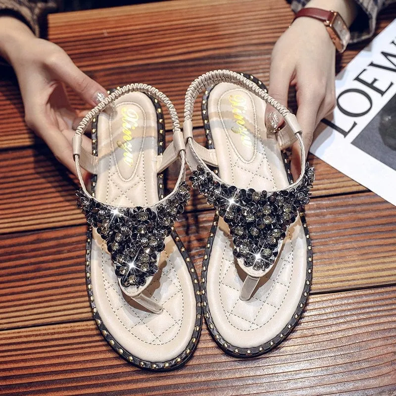 Spring Fashion Flip-Toe Rhinestone Ins Fashionable Sandals
