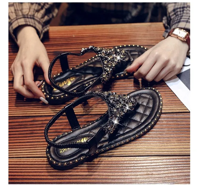 Spring Fashion Flip-Toe Rhinestone Ins Fashionable Sandals