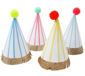 Stripe Pompom Party Hats