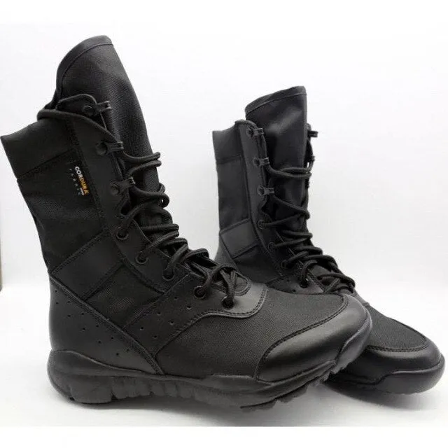 Summer Breathable Desert Hiking Boots Men's High Top Outdoor Mountaineering Light Tactical Boots Fashion Mesh Motorcycle Boots