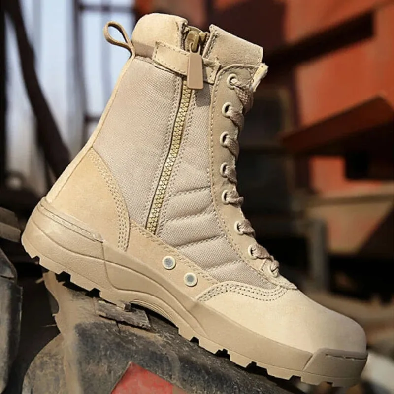 Tactical Boots Men Special Force Desert Combat Boots Outdoor Hiking Ankle Shoes Work Safety Boots