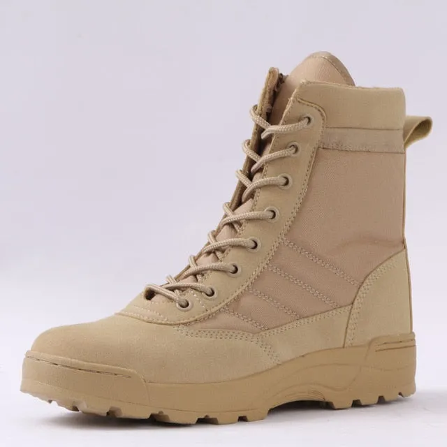 Tactical Boots Men Special Force Desert Combat Boots Outdoor Hiking Ankle Shoes Work Safety Boots