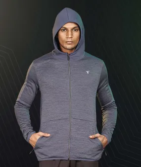 Technosport Full Sleeve Dry Fit Hoodie Jacket for Men PL-71 (Spanish Blue)