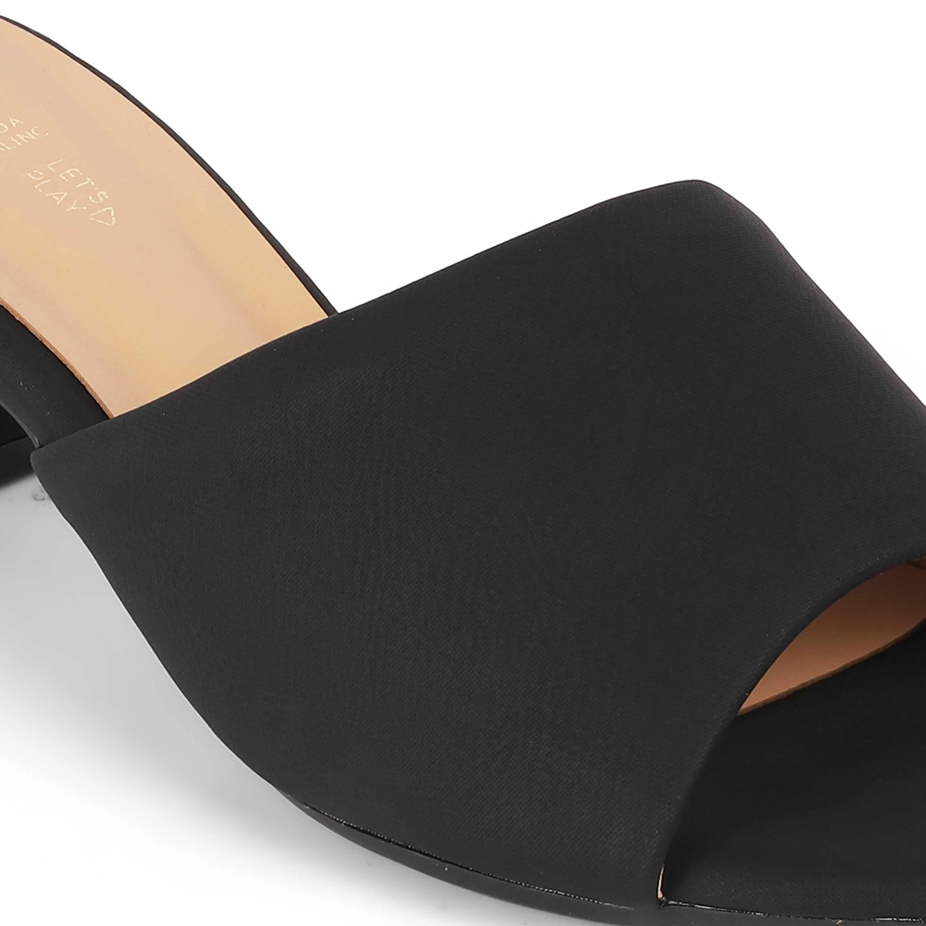 Tresmode Lismule Black Women's Casual Block Heel Sandals