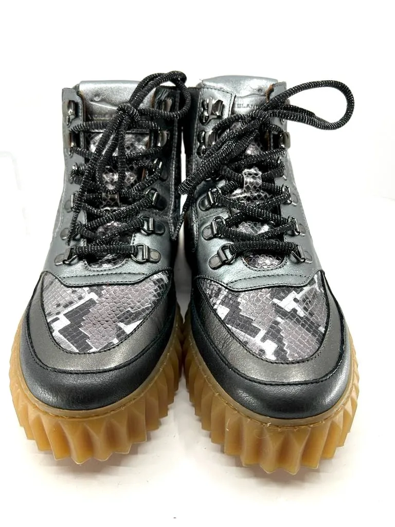 VOILE BLANCHE EVA LEATHER SUEDE & EMBOSSED SNAKESKIN HIKING BOOTS