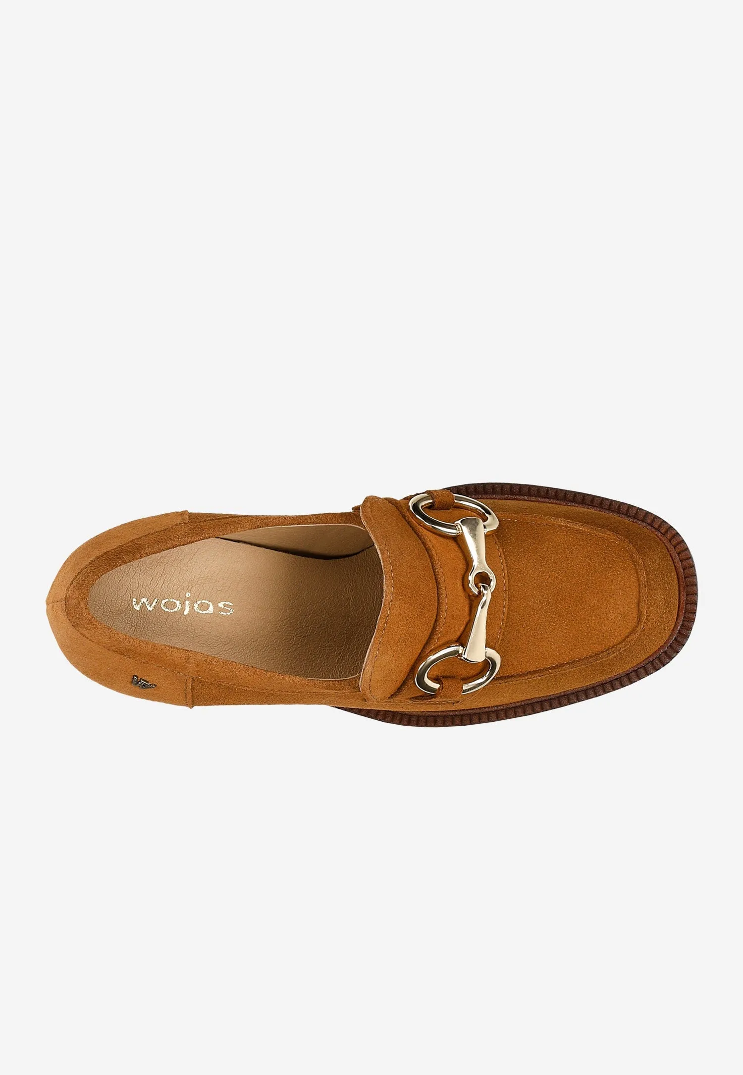 Wojas Light Brown High Heeled Leather Loafers | 46217-63