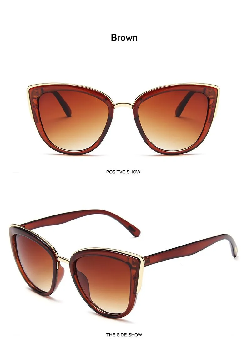 Women's Cat Eye Retro Driving Round Metal Frame Sunglasses