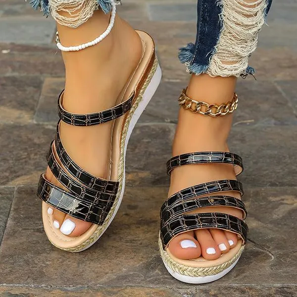 Women's Fashionable Cross Wedge Sandals 37372682S