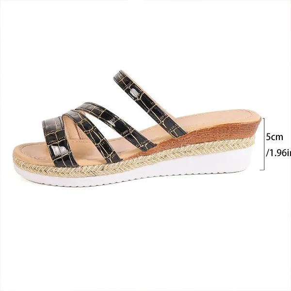 Women's Fashionable Cross Wedge Sandals 37372682S