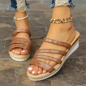 Women's Fashionable Cross Wedge Sandals 37372682S