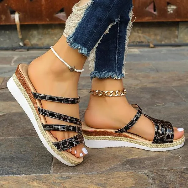 Women's Fashionable Cross Wedge Sandals 37372682S