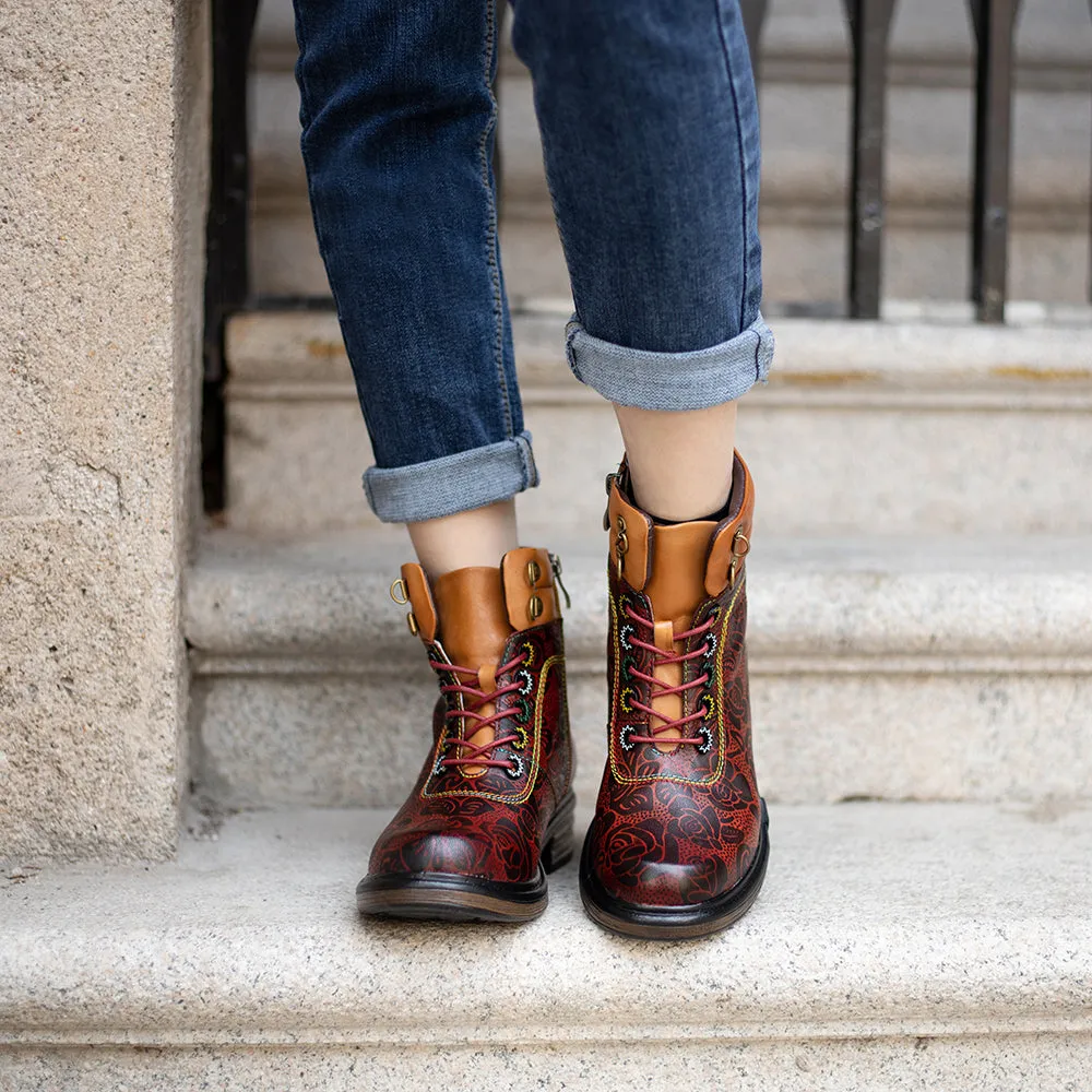 Zalor Bohemian Vintage Handmade Leather Martin Boots