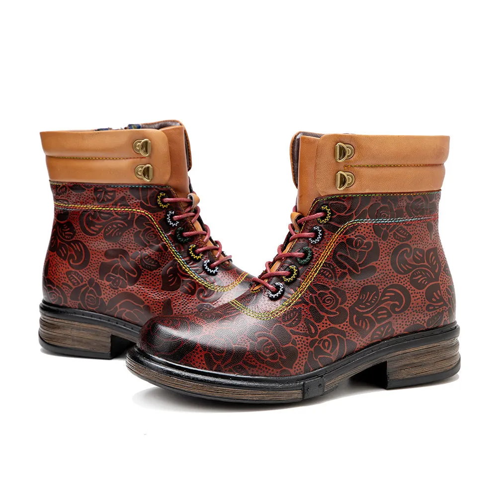 Zalor Bohemian Vintage Handmade Leather Martin Boots