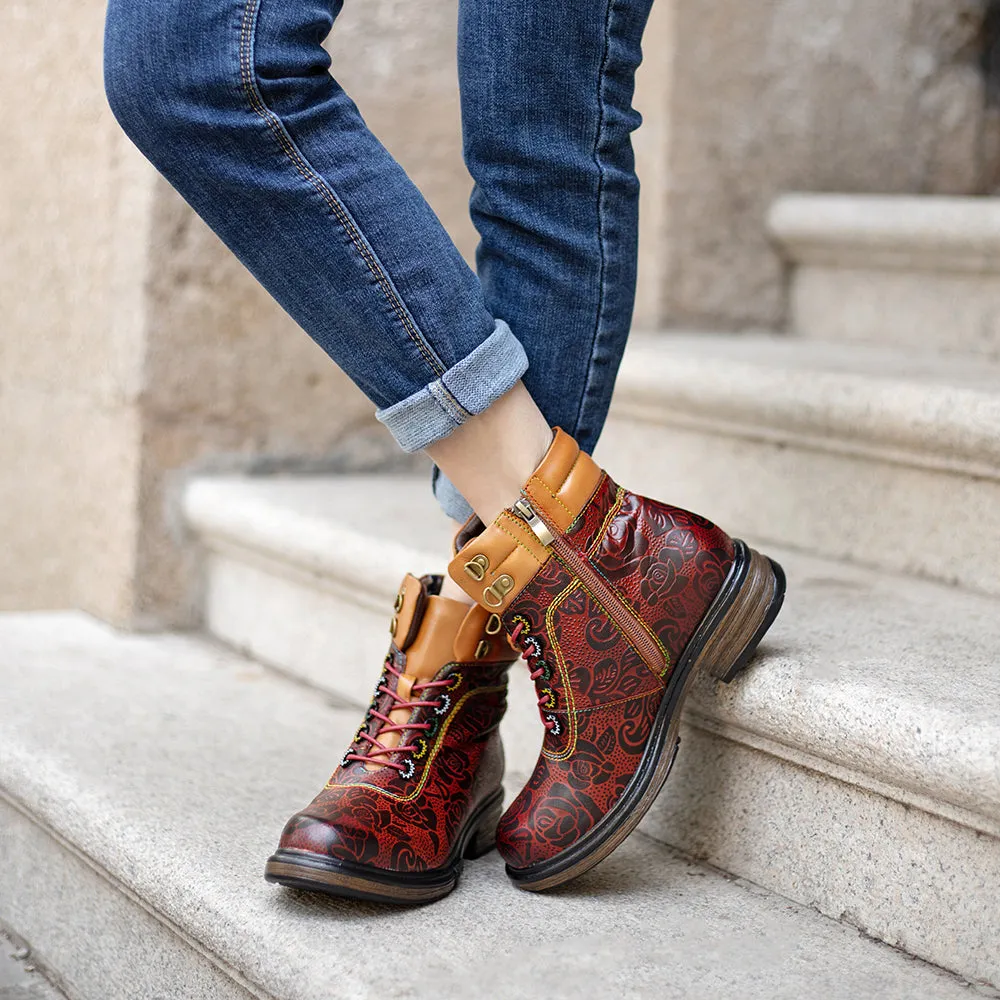 Zalor Bohemian Vintage Handmade Leather Martin Boots