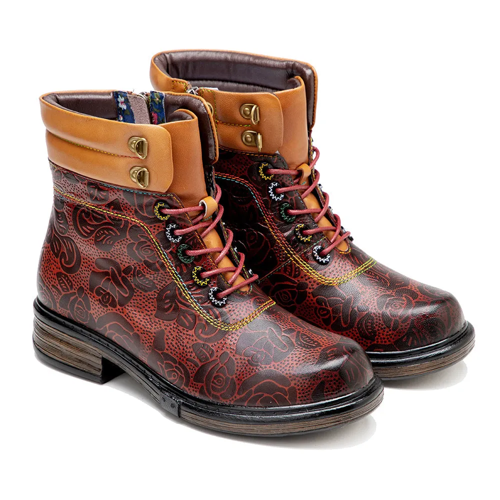 Zalor Bohemian Vintage Handmade Leather Martin Boots