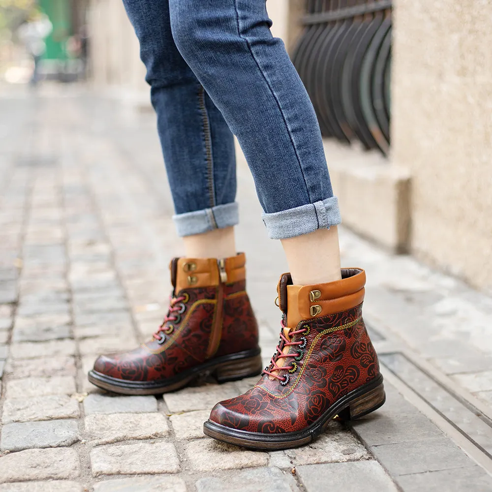 Zalor Bohemian Vintage Handmade Leather Martin Boots